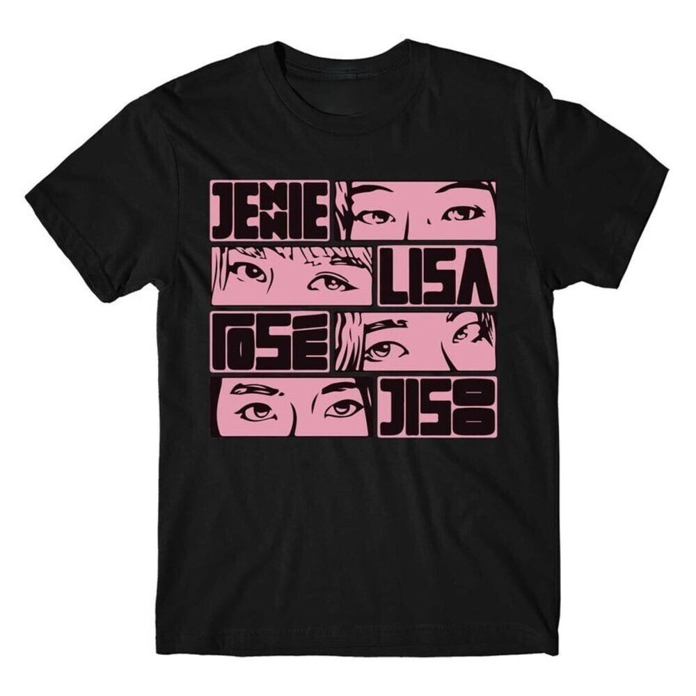 Jennie Lisa Rose Jisoo Retro Graphic Kpop Style Casual T-Shirt